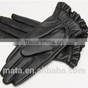 Hot Selling Outdoor Winter Warm PU Leather Touch Screen Gloves For Ladies thumbnail-6