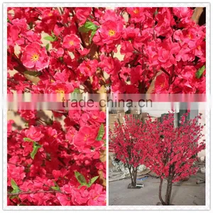 China Supplier Wholesale Artificial Red Silk Cherry Blossom Tree Wedding Tree for Wedding Decor thumbnail-1