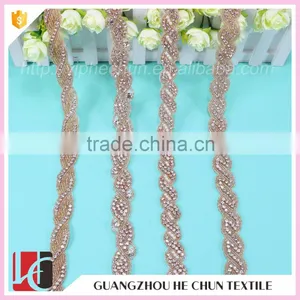 HC4625-1 Hechun Export Quality Garments Fashion HotFix Rhinestone Beaded Trim thumbnail-1