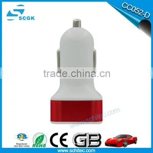 2.1A Dual USB Car Charger With Metal Ring for Iphone thumbnail-2