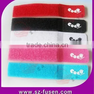 Hot Sale Magic Tape Cable Tie Colorful Hook and Loop Battery Ties With Logo Print thumbnail-1