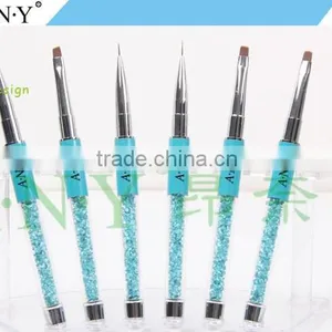 ANY Nail Art Beauty Design UV Gel Nails Rhinestone Handle Flat Micropainting Nail Brushes for Gel Nail Pennellie thumbnail-5