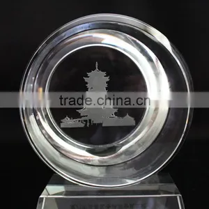 Wholesale Crystal Glass Trophy Cup Award With Building Engraving thumbnail-2