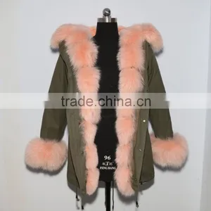 PK31 Winter New Style Parka Coat With Raccoon Fur Trim thumbnail-1