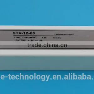 STV-12-60 High Quality Waterproof 12v 5a 60w Smps Slim Power Supply Adapter for Led Lighting thumbnail-1