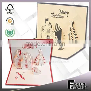 3D Handmade Greeting Card Christmas Castle Card Creative Hot Holiday Greeting Cards thumbnail-1