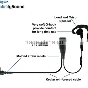 PMR DMR Two Way Radio Walkie Talkie G Hook Ear Hook PTT PTT Headset Earphone Earpiece for EADS Cassidian Airbus thumbnail-2