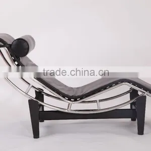 Buy Black Genuine Leather Le Corbusier LC4 Chaise Lounge thumbnail-2