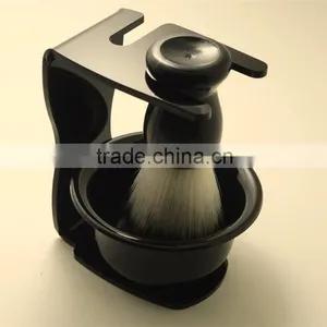 Cheap Beard Brush Wholesale Black Synthetic Shaving Brush Set thumbnail-1