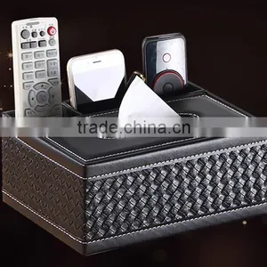 Hot Sale Cute Facial Tissue Box PU Napkin Box Functionable OEM Pochet Tissue Box thumbnail-4