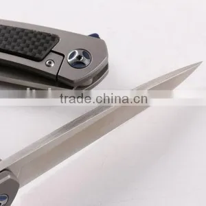 OEM All Titanium Handle D2 Blade Folding Knives for Outdoor thumbnail-6