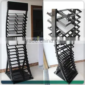 Metal Floor Quartz Stone Display Shelves for Wood Floors With 40 Shelves thumbnail-5