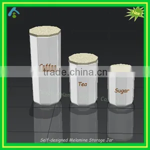 Hexagonal Melamine Storage Jars , Plastic Tea Coffee Sugar Storage Jars thumbnail-1