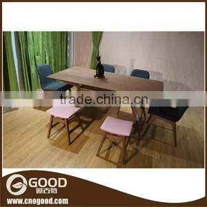 Malaysia Style Rubber Solid Wood Dining Chair and Table Set thumbnail-1