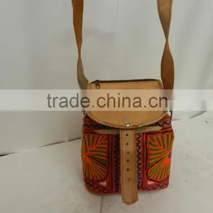 Real Goatleather Messenger Bag/shoulder Bag With Hand Crafted Embroidery thumbnail-3