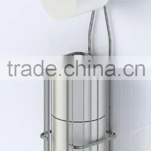 Steel Wall Mounted Toilet Paper Holder With Phone Rack thumbnail-3