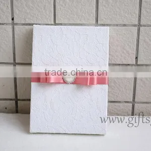 Customized White Silk Wedding Invitation Boxes Wholesale thumbnail-6