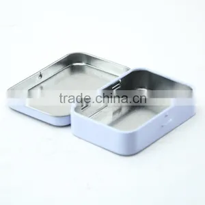 2016 Hot Wholesale Small Hinged White Tin for Mint Packaging thumbnail-1