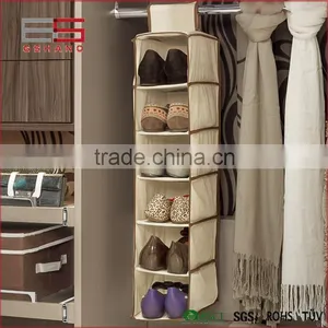 Six-Shelves Lightweight Hanging Shoe Organizer, Bedroom Foldable Hanging Shoe Clothes Storage Closet thumbnail-2