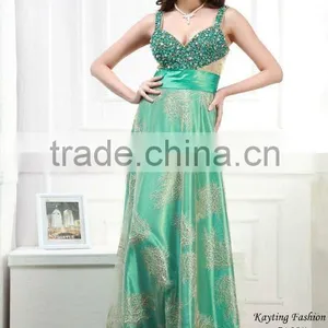 Green Sequins Beaded Wholesale Sexy Long Evening Dresses for Veiled 5168 thumbnail-1