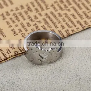Wholesale Fashionable Classical Style Silver Stainless Steel Double Bear Finger Ring thumbnail-3