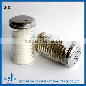 Glass Condiment Dispenser With Metal Hole Caps thumbnail-1