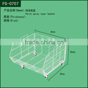 Supermarket Offering Basket Supermarket Chrome Metal Display Basket thumbnail-1
