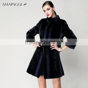 Factory Sale 2015 Long Mink Sheared Fur Coat for Women thumbnail-1