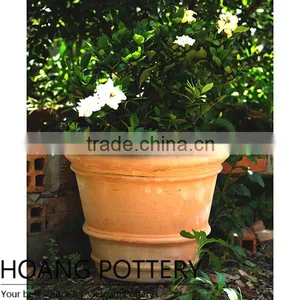 Round Terracotta Flower Planter - Vietnamese Pottery Wholesale thumbnail-1