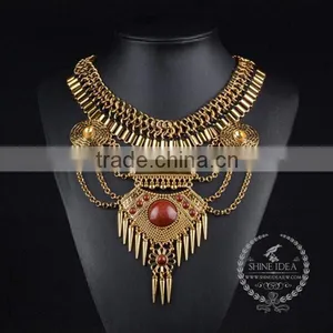 High Quality Vintage Rhinestone Chunky Statement Necklace Tin Alloy Fashion Women Pendant Necklace 6390148 thumbnail-2