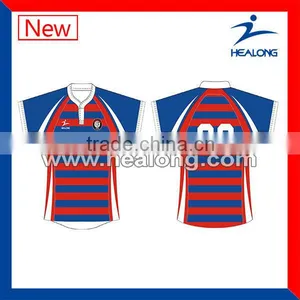 Slim Fit League Collar Fashionable Rugby Jersey thumbnail-1