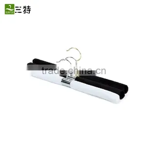2 Colors Straight White Black Sponge Inside Exuisite Stainless Steel Coat Hanger thumbnail-1