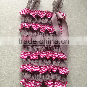 Hot Sale Fashion/ Pretty/ Soft Ruffled Rompers Baby Sleeveless Rompers/ Bodysuit Best Posh Petti Ruffle Lace And Satin Rompers thumbnail-4