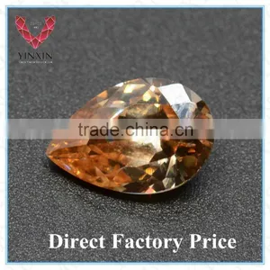 Bottom Price AAA Pear Shape 9x7 Dark Champagne CZ thumbnail-1