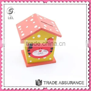 Money Saving Box for Kids, Wooden House Shaped Money Box thumbnail-1
