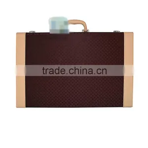 Chinese Factories Wholesale Custom High-grade PU Leather 6 Slot Wine Champagne Boxes, Brown Gift Box thumbnail-1
