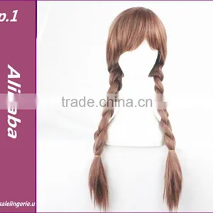FR0ZEN Long Braided 80cm Blonde Queen Elsa And 70cm Brown Princess Anna Adult Anime Cosplay Synthetic Head Hair Women's Wigs thumbnail-4