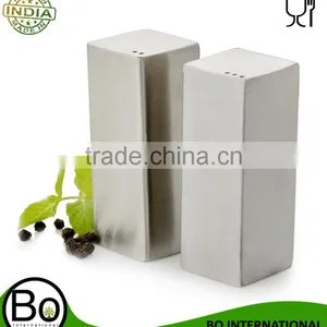 Stainless Steel Silver Shaker Rectangular Salt And Pepper thumbnail-1