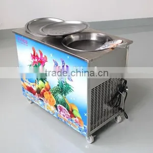 Newest Double Pan Rolling Fry Ice Cream Machine for Sale thumbnail-5