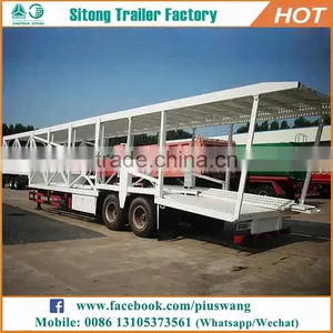China Factory 2 or 3 Axles Vehicle Transport Car Carrier Semi Trailer for Auto Transportation thumbnail-5