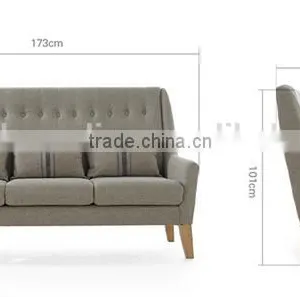 SFA00045 Antique Wood Frame Fabric Sofa Single Seat Couches Meeting Room Sofa thumbnail-2