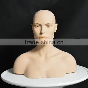 Mannequin Head Female Displaying Hats, Wigs, Scarves, and Necklaces thumbnail-1