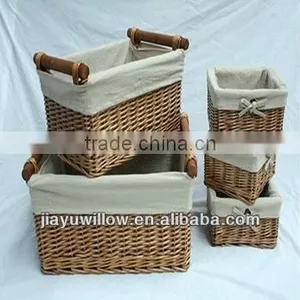Wholesale Cheap Willow Beautiful Storage Basket With Liner thumbnail-1