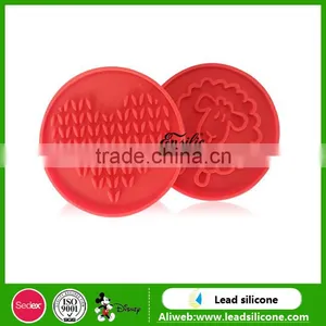 Silicone Cookie Stamp With Wooden Handle,Festivity Style Pink Silicone Cookie Stamp thumbnail-6
