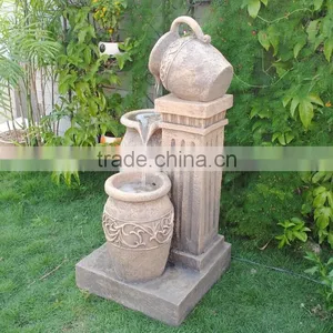 Hotsale Three Jars Polyresin LED Fengshui Products Fountain thumbnail-2