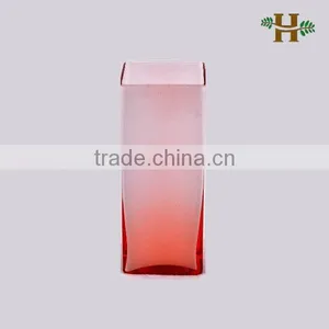 Handmade Colored Square Glass Vase For Decoration, Table Use Glassware thumbnail-1