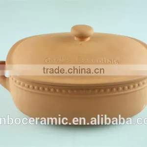 Ceramic Rectangular Terracotta Clay Pots Turren With Lid, Soup Pot Serv Dish 5.5 L Capacity thumbnail-1