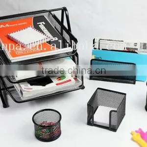 Hot Sales Popular Design Promotion Item Metal Wire Mesh Office Stationery Set thumbnail-1