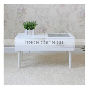 Small Window Table Wooden Dresser White Color Mini Dresser European Style Wood Makeup Table With Mirror 60*30*35cm T15-523C thumbnail-1