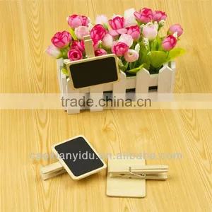 Wholesale in Stock Mini Wooden Clip Blackboard Free Wedding Gift Tags Decorative Gift Tags Multi-function Tag Message Folder thumbnail-1